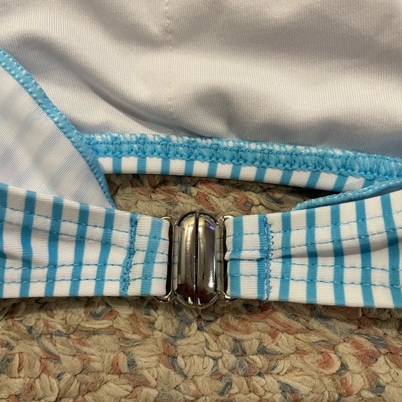 High Waisted Blue Striped Bikini - Picture 4 of 4